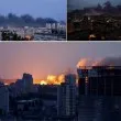 Нощната руска атака предизвика 19 пожара: авиацията гаси огъня в Киев ВИДЕО