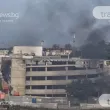 Пожар гори в двора на най-голямата болница в Пловдив СНИМКИ