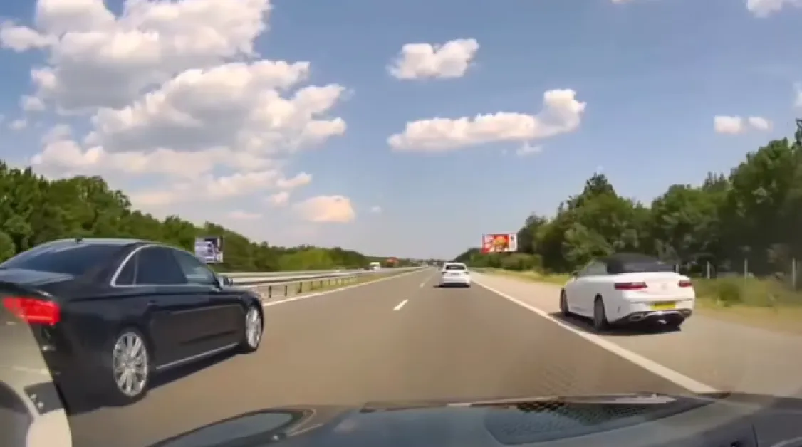 Нагло нарушение: Шофьор изпреварва през аварийната лента ВИДЕО