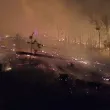 Пожар гори в труднодостъпен район над Струмяни