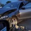 Мерцедес е помлян при меле край Несебър СНИМКИ