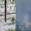 Пожар и мощна градушка връхлетяха Благоевградско! ВИДЕО+СНИМКИ