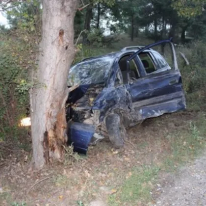 16 годишен шофьор без книжка се заби в дървета в Старозагорско