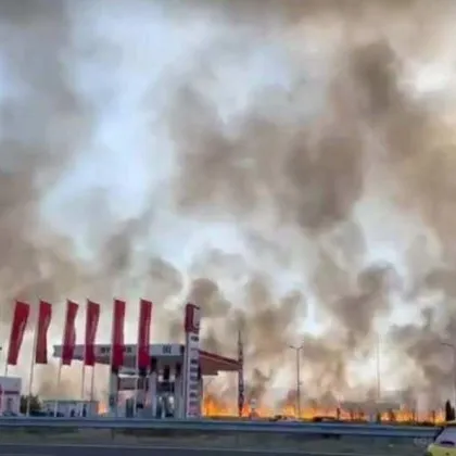 Нов пожар избухна край АМ Тракия днес Стихията е пламнала