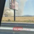 Избухна нов пожар край бензиностанция на АМ Тракия СНИМКИ