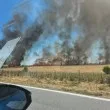 Избухна нов пожар край АМ Тракия СНИМКИ