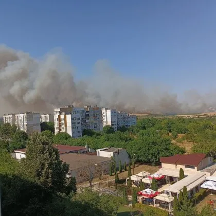 Пожар който тръгна от района на Полковник Минково по пътя