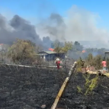 Голям пожар е избухнал във вилна зона Остриците 2 край