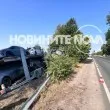 Автовоз се обърна на Подбалканския път СНИМКА