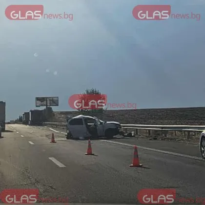 Тежка катастрофа затруднява движението на АМ Тракия Произшествието е при км