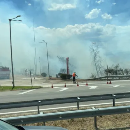 Втори пожар гори на магистрала Тракия Огънят е възникнал в