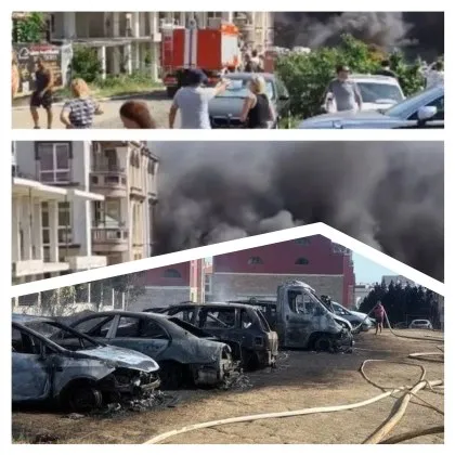 Огненият ад в Свети Влас: 22 коли изпепелени, десетки евакуирани