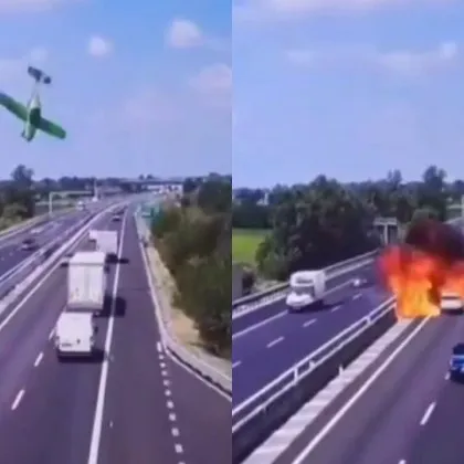 Самолет се разби на оживена магистрала в италианската община Ацано