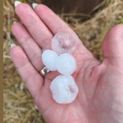 Градушка удари село в Софийско съобщават от Meteo Balkans Ледени късове