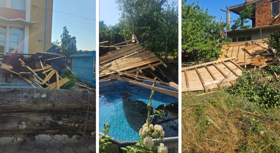 Унищожителен ураган удари Беловско - отнесени са покриви СНИМКИ