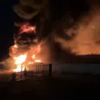 Пожар горя в склад за стари автомобилни гуми ВИДЕО