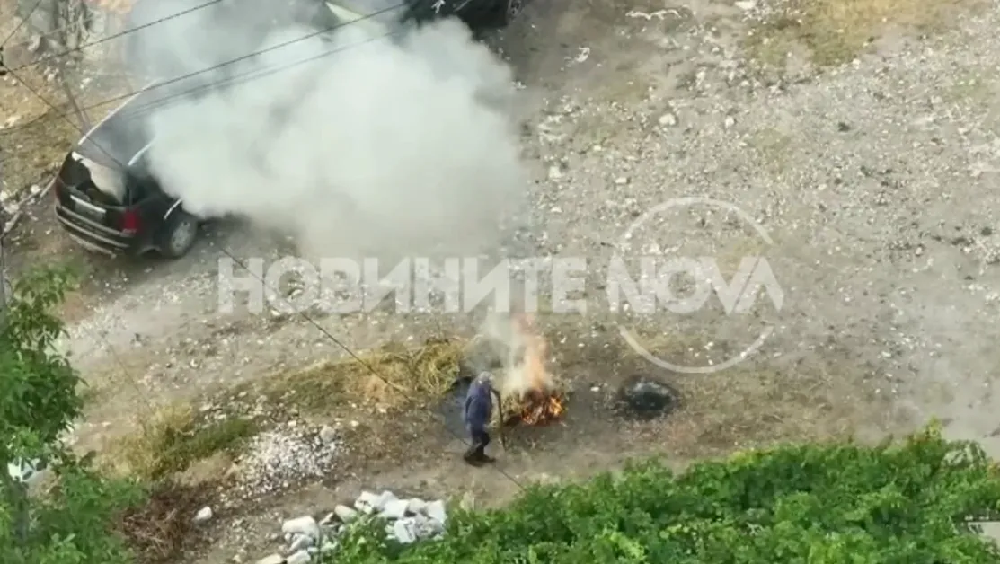 Мъж беше хванат да пали огън в село Плоски ВИДЕО