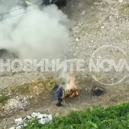 Мъж беше хванат да пали огън в село Плоски ВИДЕО