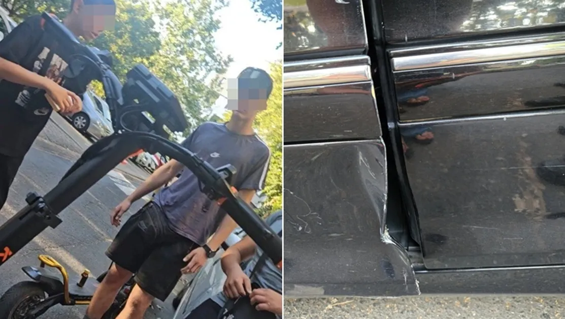 Момче с тротинетка се удари в кола в Бургас, шофьорката: Няма да оставя това без последствия! СНИМКИ