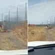 Въпреки забраната - мъж запалил огън до железопътната линия в Сливен ВИДЕО
