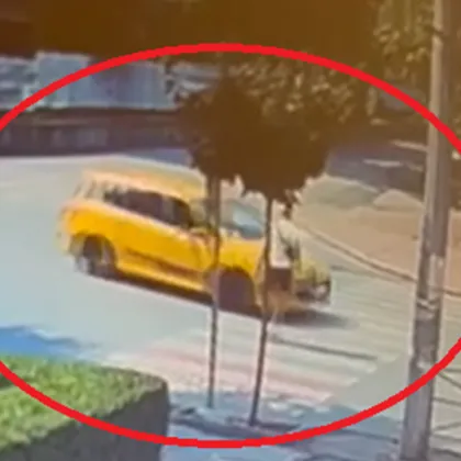 Шофьор на такси замалко да прегази мъж на пешеходна пътека във Враца ВИДЕО