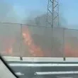 Пожар бушува между Ахелой и Поморие ВИДЕО