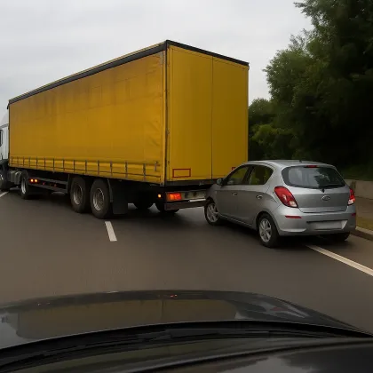 Камион едва не смачка кола в София – свидетелка отправи призив