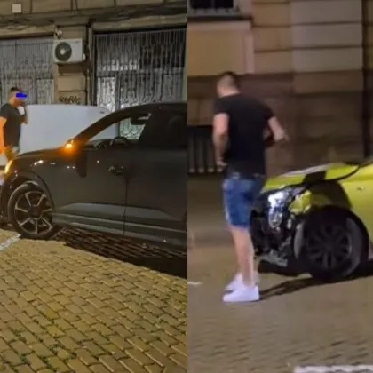 Среднощен сблъсък на жълтите павета в София СНИМКИ