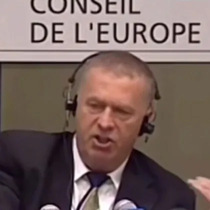 Архивен видео фрагмент от реч на основателя на ЛДПР Владимир