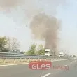 Пожар избухна край АМ Тракия! СНИМКИ и ВИДЕО