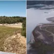 Нивото на яз. "Йовковци" тревожно спадна - жители в паника за водата ВИДЕО+СНИМКИ