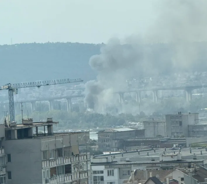 Пожар гори във Варна СНИМКИ