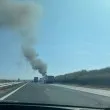 Ремарке пламна на АМ Тракия СНИМКИ