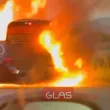 Автомобил се запали на АМ "Тракия" ВИДЕО