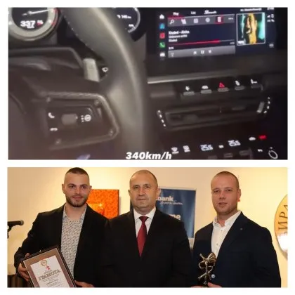 Кадър публикуван в социалните мрежи показва как шофьор на Порше