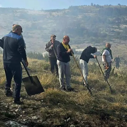 Пожар избухна над асеновградското село Добростан СНИМКИ