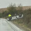 Кола се обърна по таван във Врачанско СНИМКА