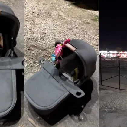 Бебешко кошче за автомобил изпадна от движеща се кола на