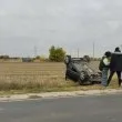 Кола се обърна край Пловдив! СНИМКА