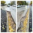 Инженерно чудо в Младост: тротоар с пропаст и спирка в тревата