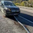 Метална "греда" се вряза в движещ се джип на АМ Хемус СНИМКИ