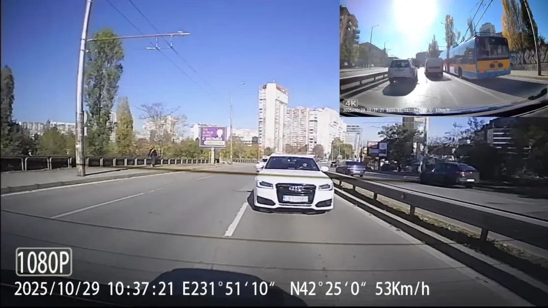 Преследване на автомобили в София завърши със словесен сблъсък, ВИДЕО показва причината