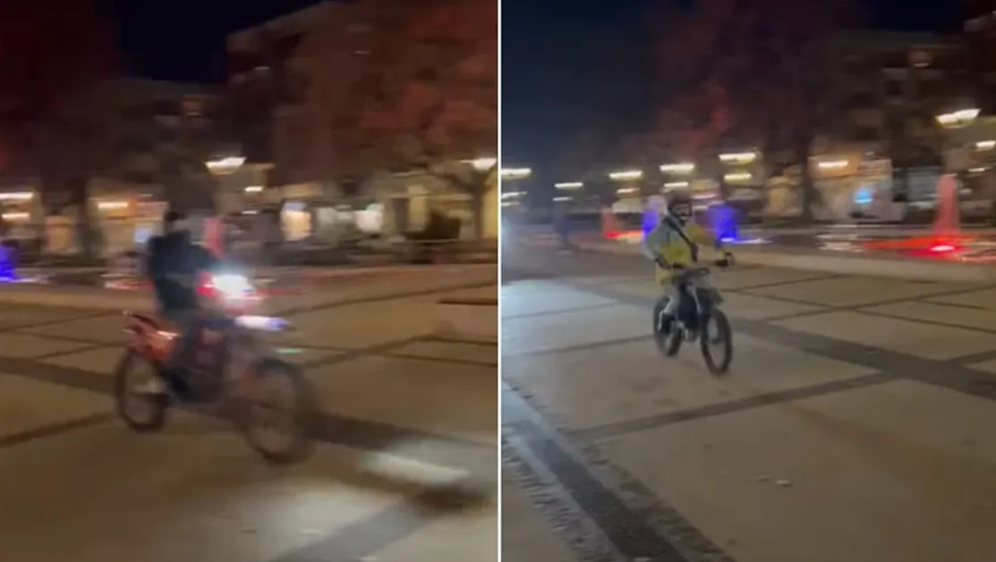 Деца карат кросови мотори по центъра на Перник, полицията не може да ги хване ВИДЕО