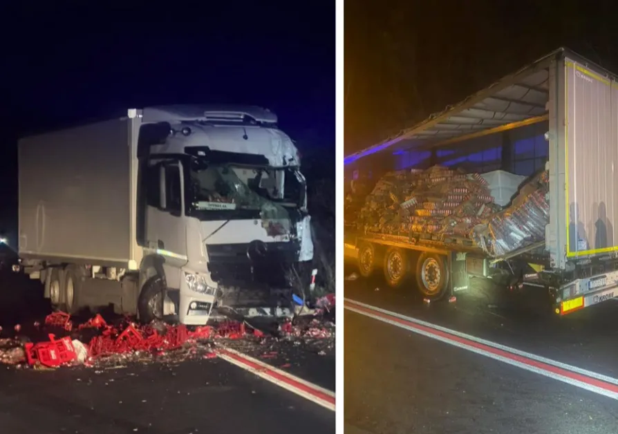 Два камиона се блъснаха в Ловешко, шофьор е в болница