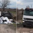 Мъж засне камион, готов да разтовари боклук край поле в Нови Искър ВИДЕО