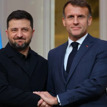 Френският президент Еманюел Макрон посреща днес в Париж своя украински