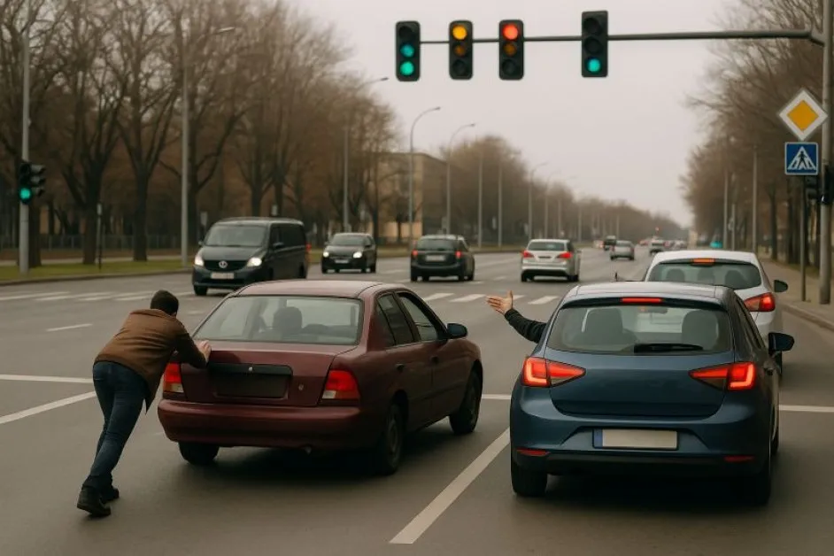 Търновец закъса на светофар, наградата му – освиркване и псувни