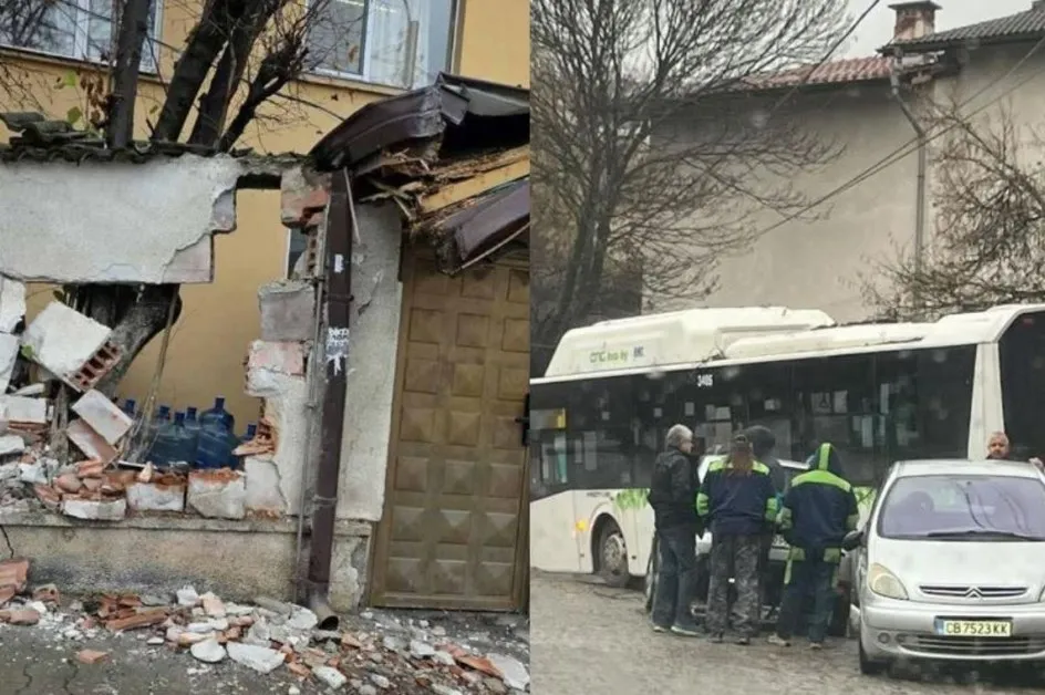 Инцидент в София! Помляха стената на къща СНИМКИ