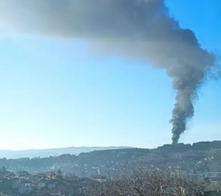 Избухна голям пожар край Перник СНИМКИ