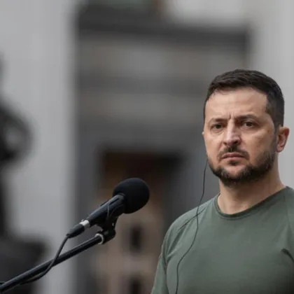 Президентът на Украйна Володимир Зеленски който днес е на посещение в